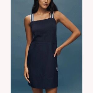 Daily Practice by Anthropologie Tennis Club Mini Dress Navy Blue Striped Straps
